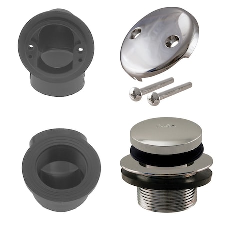 Westbrass Tip Toe Sch. 40 ABS Plumber's Pack W/ Two-Hole Elbow in Polished Nickel D534-05